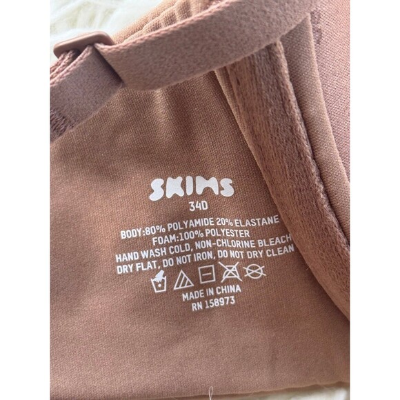 Skims Fits Everybody Scoop Plunge Bra Sienna Size 34D - Picture 7 of 7